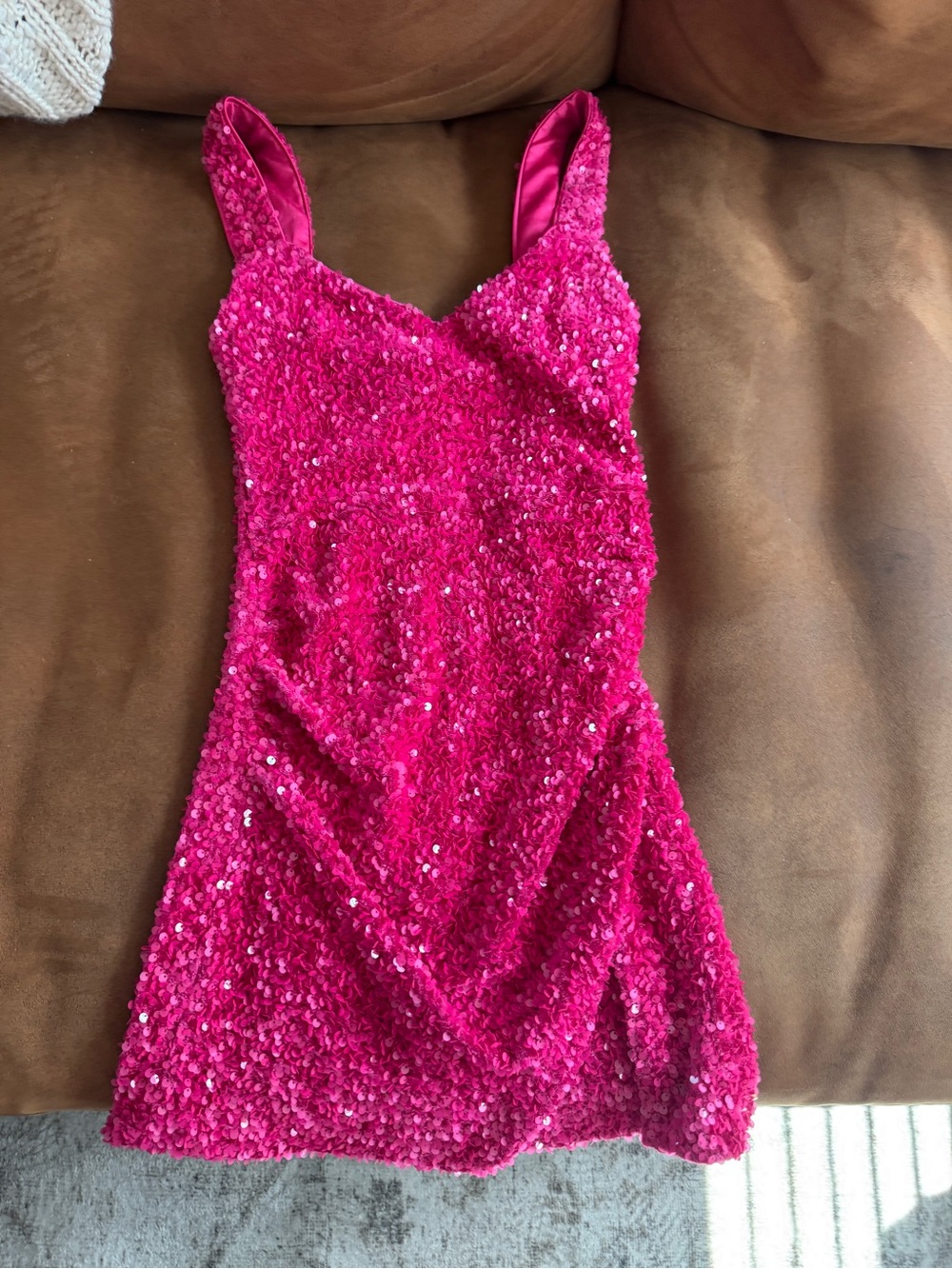 Princess Polly Centerfold Hot Pink Sequin Mini Dress